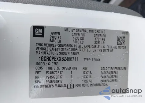 2011 Chevrolet Silverado 1500 Work Truck from USA, damaged, VIN 1GCRCPEXXBZ466711